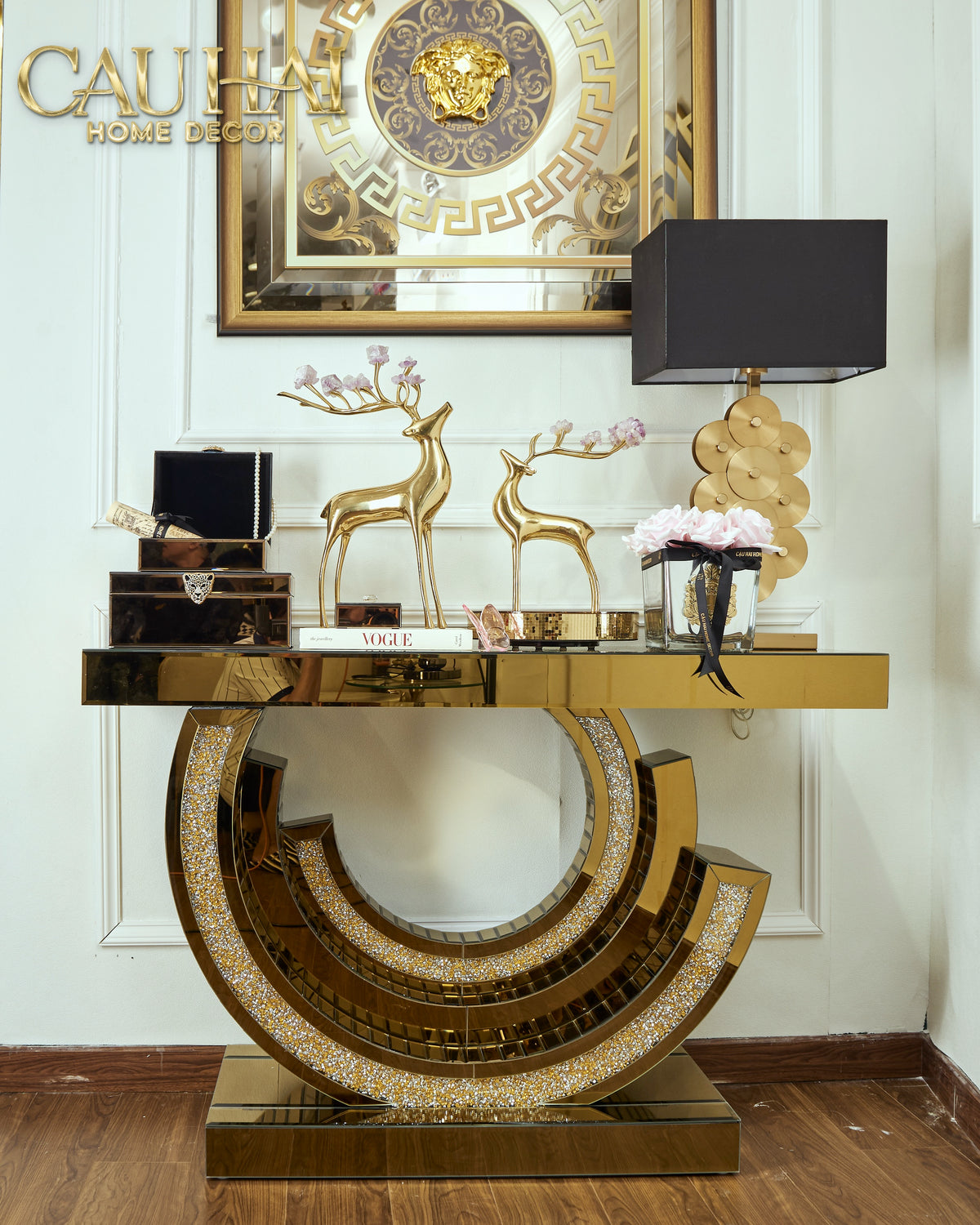 Maison Couture - Bàn Console Mirror Crescent Éclat Gold-CẬU HAI HOME DECOR-CẬU HAI HOME DECOR