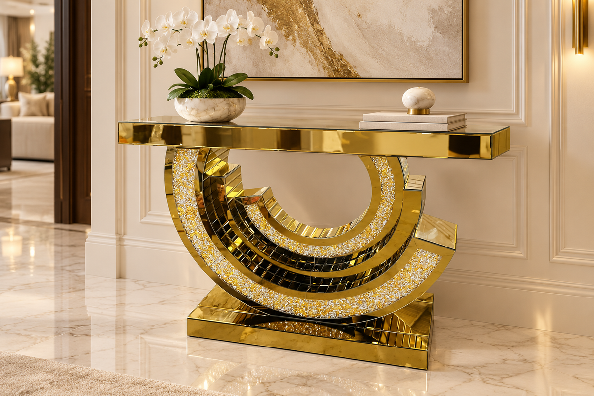 Maison Couture - Bàn Console Mirror Crescent Éclat Gold-BÀN CONSOLE - TỦ CONSOLE-CẬU HAI HOME DECOR-CẬU HAI HOME DECOR