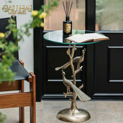 Maison Couture - Bàn Trà Góc Khổng Tước Bằng Đồng - Royale Aureate Paon Brasson Jardin Side Table H61-BÀN SOFA-CẬU HAI HOME DECOR