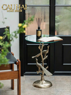Maison Couture - Bàn Trà Góc Khổng Tước Bằng Đồng - Royale Aureate Paon Brasson Jardin Side Table H61-BÀN SOFA-CẬU HAI HOME DECOR