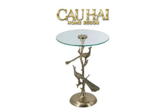 Maison Couture - Bàn Trà Góc Khổng Tước Bằng Đồng - Royale Aureate Paon Brasson Jardin Side Table H61-BÀN SOFA-CẬU HAI HOME DECOR
