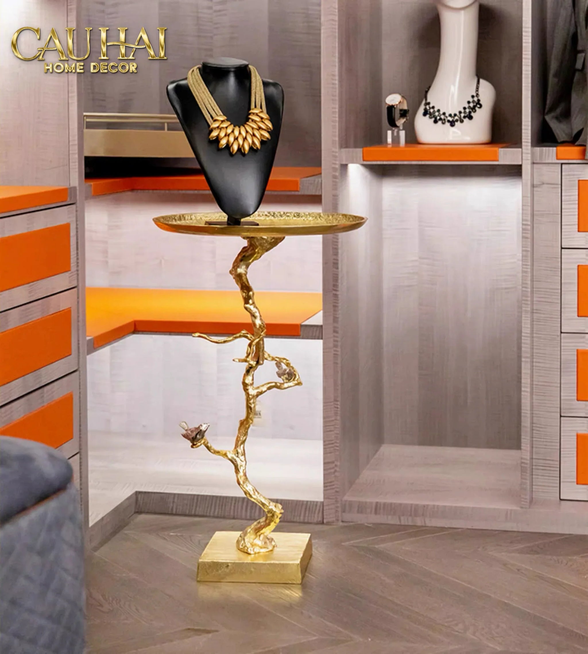Maison Couture - Bàn Trà Góc Thân Cây Mạ Vàng L’Atelier Golden Branch – Brass Sculptural Side Accent Table H71-CẬU HAI HOME DECOR