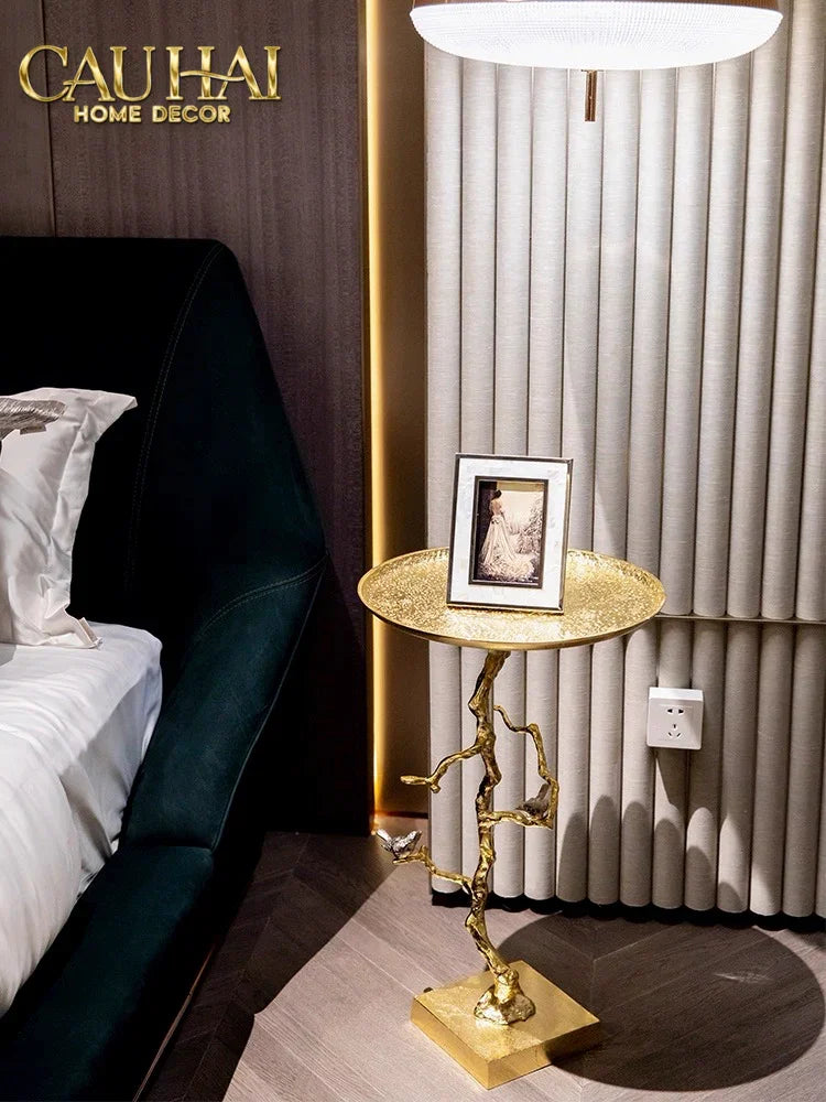 Maison Couture - Bàn Trà Góc Thân Cây Mạ Vàng L’Atelier Golden Branch – Brass Sculptural Side Accent Table H71-CẬU HAI HOME DECOR