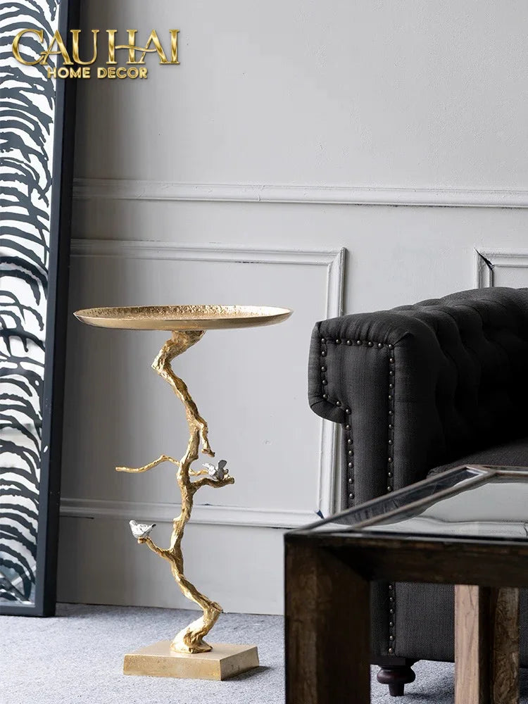 Maison Couture - Bàn Trà Góc Thân Cây Mạ Vàng L’Atelier Golden Branch – Brass Sculptural Side Accent Table H71-Hoa Lụa-Đối tác tại Trung Quốc theo từng đơn đặt hàng-CẬU HAI HOME DECOR