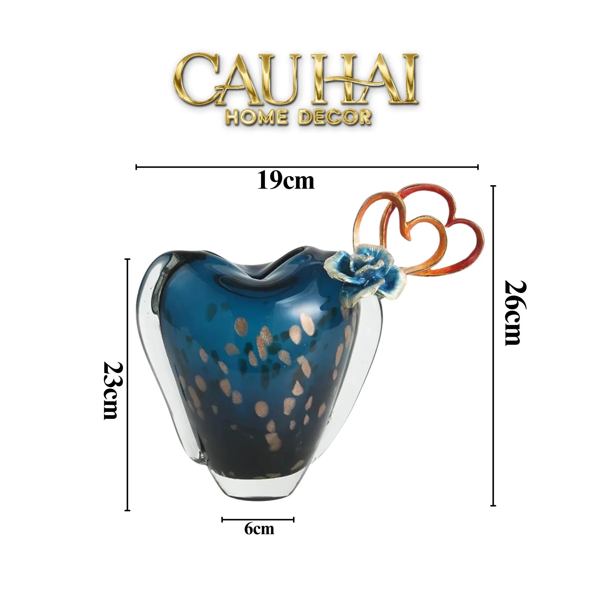 Maison Couture - Bình Hoa Aqua Crystal D’Amour H23-BÌNH HOA-CẬU HAI HOME DECOR