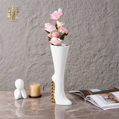 Maison Couture - Bình Hoa Catwalk High Heel Pearl White Vase H38-BÌNH HOA-CẬU HAI HOME DECOR