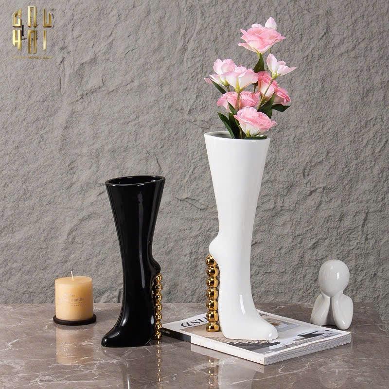 Maison Couture - Bình Hoa Catwalk High Heel Pearl White Vase H38-BÌNH HOA-CẬU HAI HOME DECOR