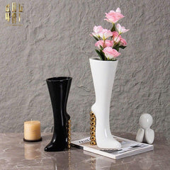 Maison Couture - Bình Hoa Catwalk High Heel Pearl White Vase H38-BÌNH HOA-CẬU HAI HOME DECOR