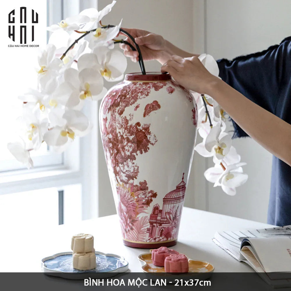 Maison Couture - Bình Hoa Ceramic Jungle Pinky By D.O Ss25-CẬU HAI HOME DECOR
