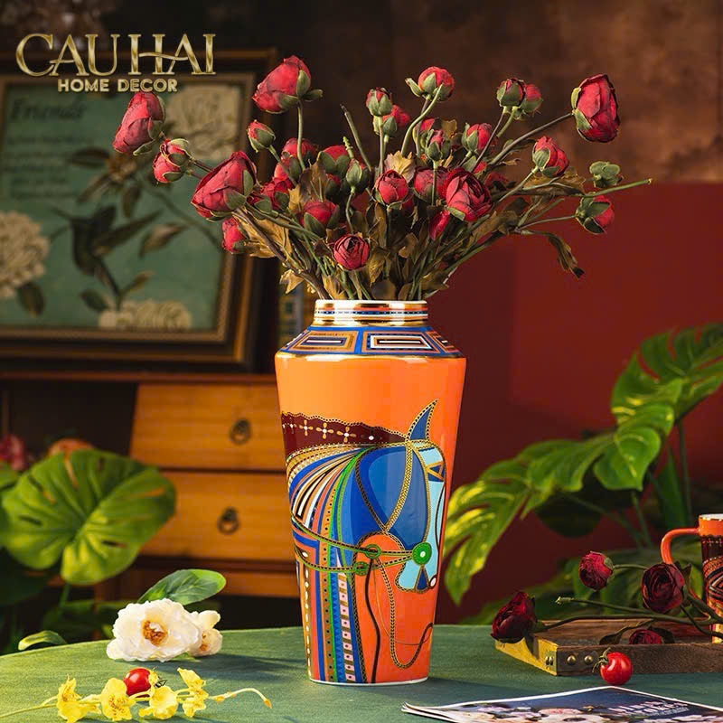 Maison Couture - Bình Hoa Cheval Équestre Azur H33 - CẬU HAI HOME DECOR