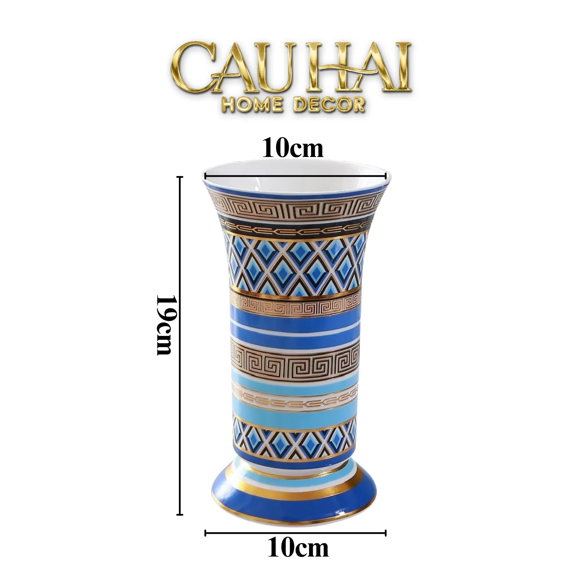 Maison Couture - Bình Hoa Colonne Impériale Azure H19-CẬU HAI HOME DECOR