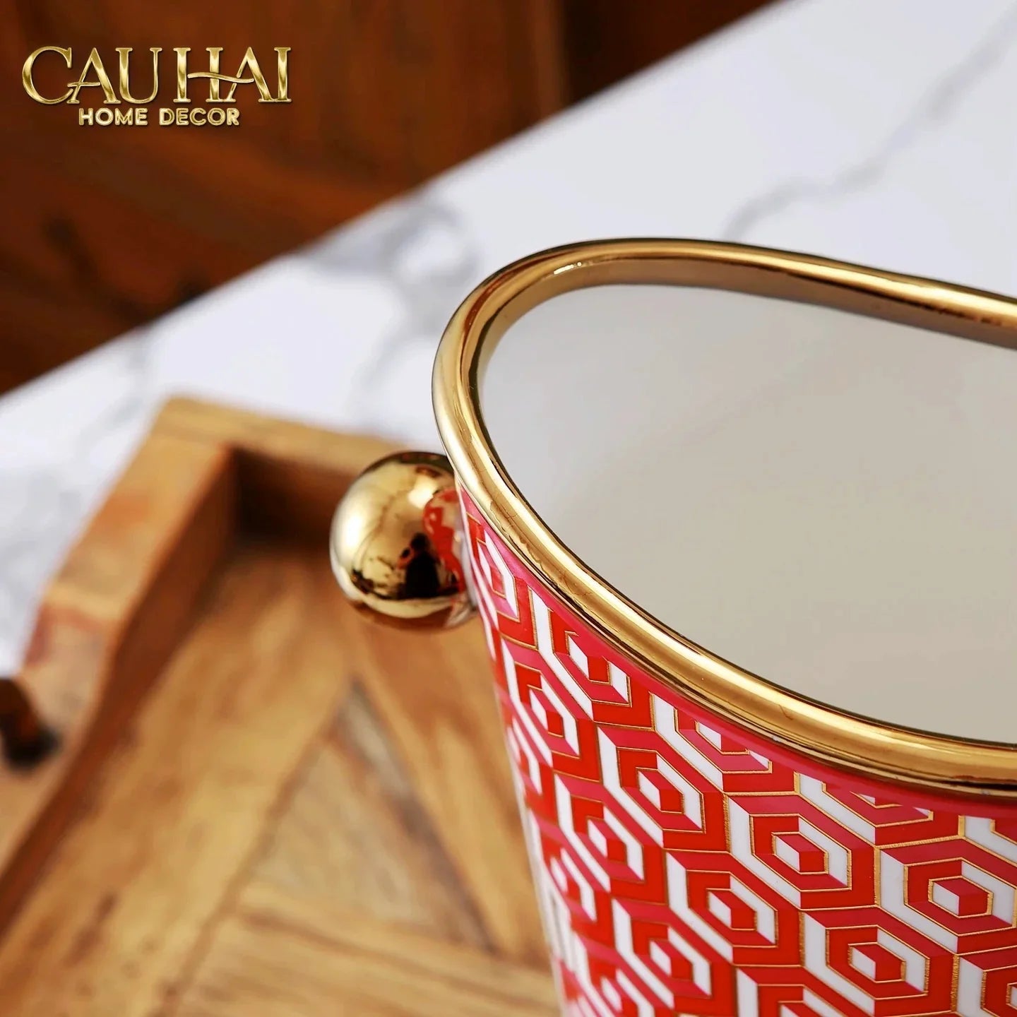 Maison Couture - Bình Hoa Dáng Đàn Lyre - Rouge Augure Amphora Vase Lyre Silhouette H28-BÌNH HOA-CẬU HAI HOME DECOR