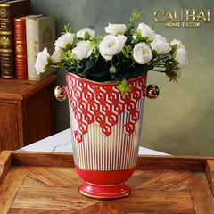 Maison Couture - Bình Hoa Dáng Đàn Lyre - Rouge Augure Amphora Vase Lyre Silhouette H28-BÌNH HOA-CẬU HAI HOME DECOR