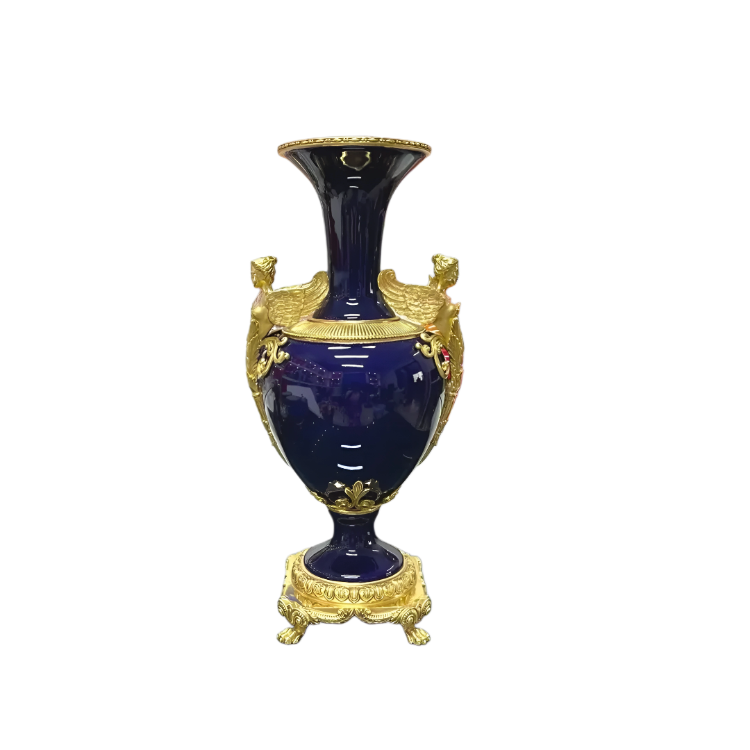 Maison Couture - Bình Hoa Imperium Empire Divin Vase - Column Urn Seraphim – Imperial Cobalt H56x22x29-BÌNH HOA-CẬU HAI HOME DECOR