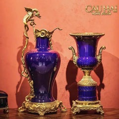 Maison Couture - Bình Hoa Imperium Empire Divine Vase - Laurel Amphora Miniature – Imperial Cobalt 30x21x21-CẬU HAI HOME DECOR