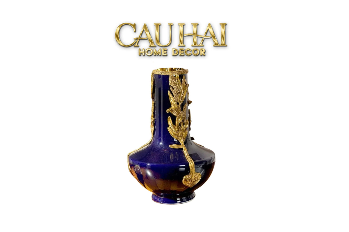 Maison Couture - Bình Hoa Imperium Empire Divine Vase - Laurel Amphora Miniature – Imperial Cobalt 30x21x21-BÌNH HOA-CẬU HAI HOME DECOR