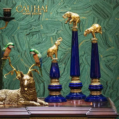 Maison Couture - Bình Hoa Imperium Empire Divin Vase - Column Urn Seraphim – Imperial Cobalt H56x22x29-BÌNH HOA-CẬU HAI HOME DECOR