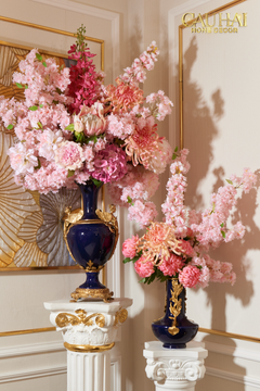 Maison Couture - Bình Hoa Imperium Empire Divin Vase - Column Urn Seraphim – Imperial Cobalt H56x22x29-BÌNH HOA-CẬU HAI HOME DECOR