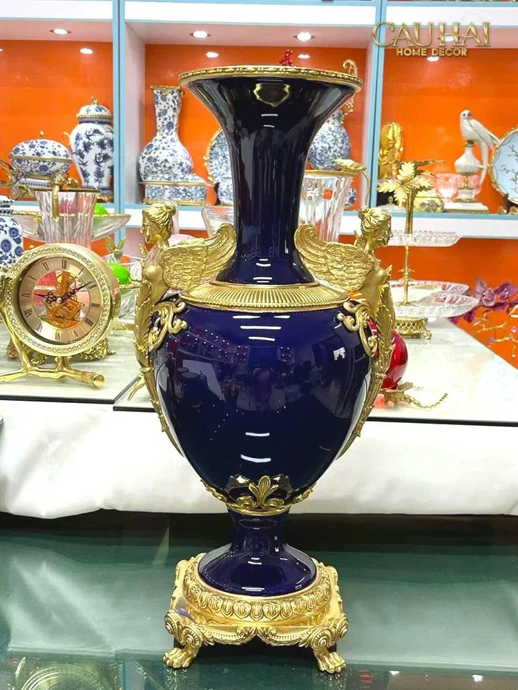 Maison Couture - Bình Hoa Imperium Empire Divine Vase - Laurel Amphora Miniature – Imperial Cobalt 30x21x21-CẬU HAI HOME DECOR