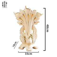 Maison Couture - Bình Hoa Khổng Tước Sứ Ngọc Cao Cấp Impérial Paon Empress Fan 33x48-BÌNH HOA-CẬU HAI HOME DECOR