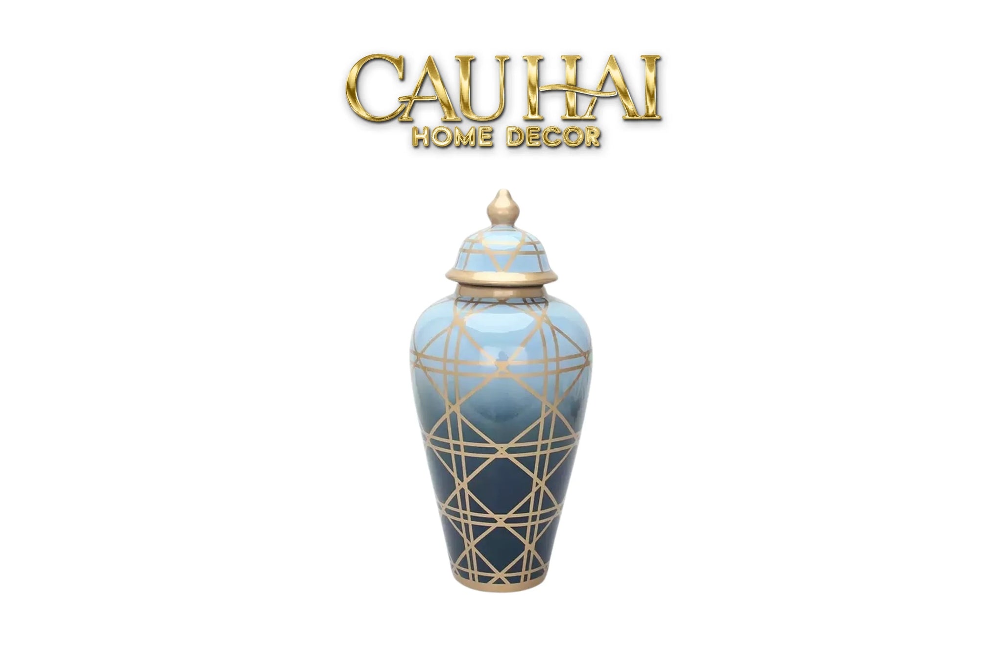 Maison Couture - Bình Hoa Ocean Gradation Cannage Porcelain H65/45-BÌNH HOA-CẬU HAI HOME DECOR