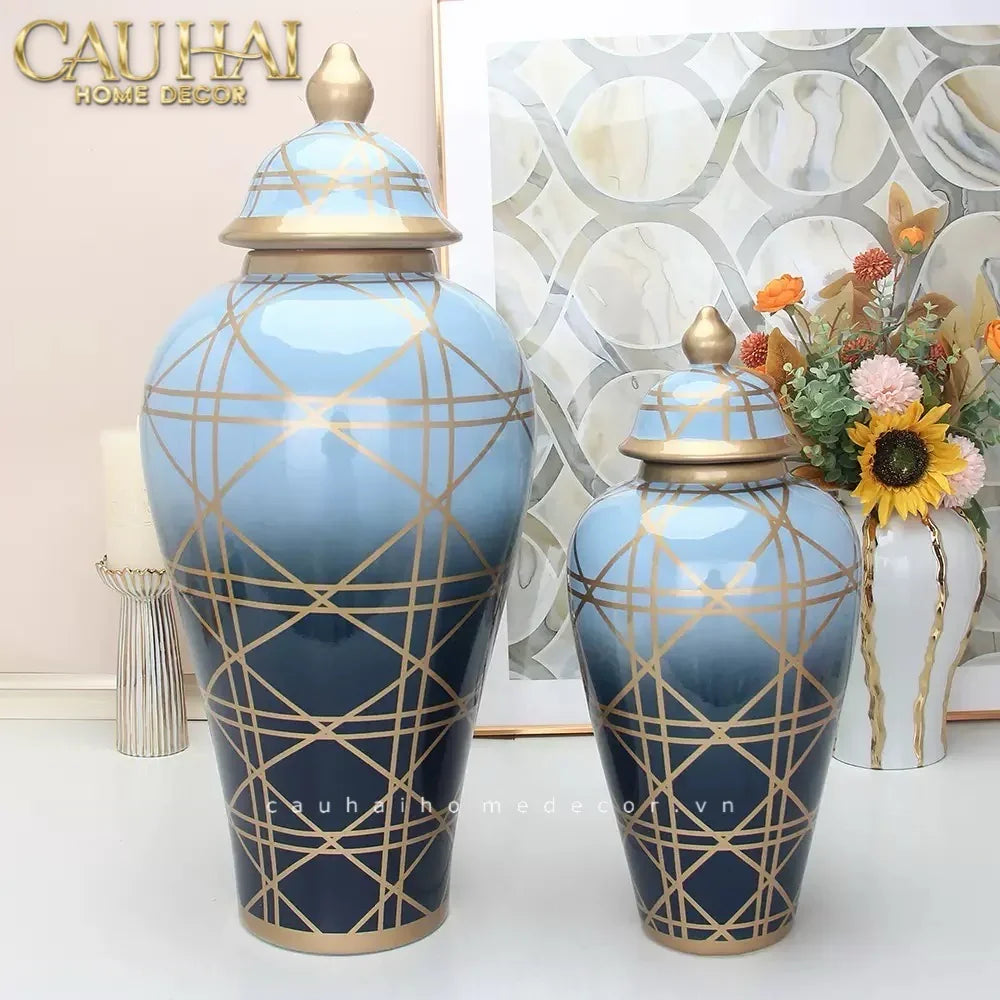 Maison Couture - Bình Hoa Ocean Gradation Cannage Porcelain H65/45-BÌNH HOA-CẬU HAI HOME DECOR