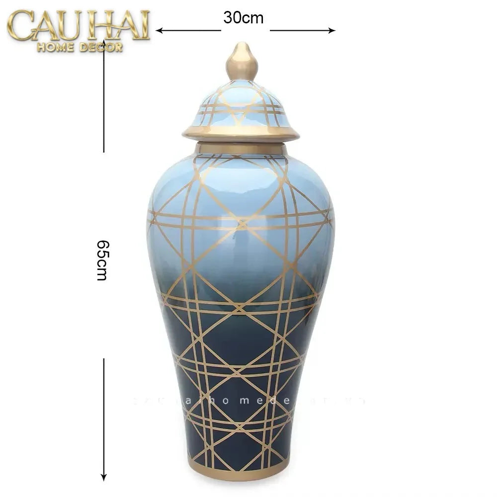 Maison Couture - Bình Hoa Ocean Gradation Cannage Porcelain H65/45-BÌNH HOA-CẬU HAI HOME DECOR