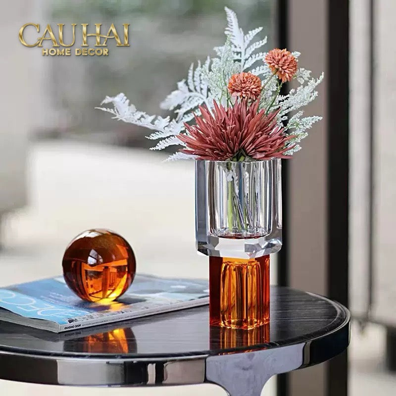 Maison Couture - Bình Hoa Pha Lê Atelier Émeraude Crystal Geometric Vessel 10x19-BÌNH HOA-CẬU HAI HOME DECOR