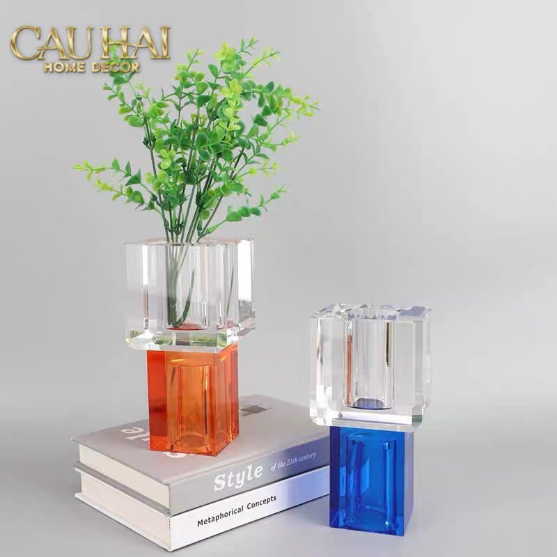 Maison Couture - Bình Hoa Pha Lê Atelier Émeraude Crystal Geometric Vessel 10x19-BÌNH HOA-CẬU HAI HOME DECOR