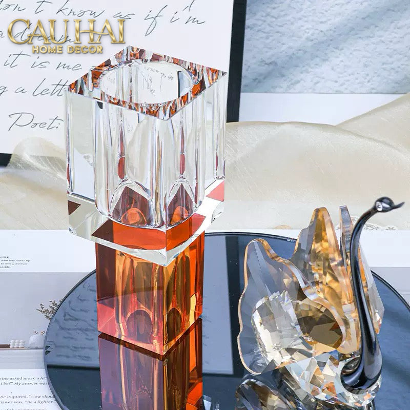 Maison Couture - Bình Hoa Pha Lê Atelier Émeraude Crystal Geometric Vessel 10x19-BÌNH HOA-CẬU HAI HOME DECOR