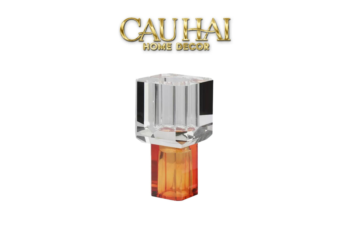 Maison Couture - Bình Hoa Pha Lê Atelier Émeraude Crystal Geometric Vessel 10x19-BÌNH HOA-CẬU HAI HOME DECOR
