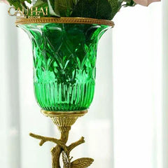 Maison Couture - Bình Hoa Pha Lê Brasson Papillon Emerald H30-CẬU HAI HOME DECOR