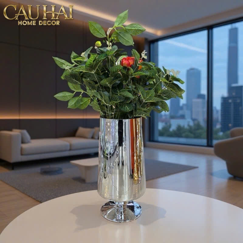 Maison Couture - Bình Hoa Platinum Cristallerie Platinum Elysium. 14x34 - CẬU HAI HOME DECOR