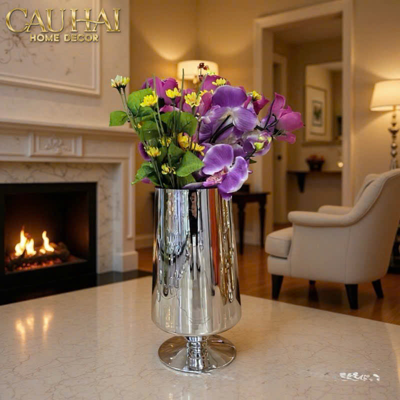 Maison Couture - Bình Hoa Platinum Cristallerie Platinum Elysium. 14x34 - CẬU HAI HOME DECOR