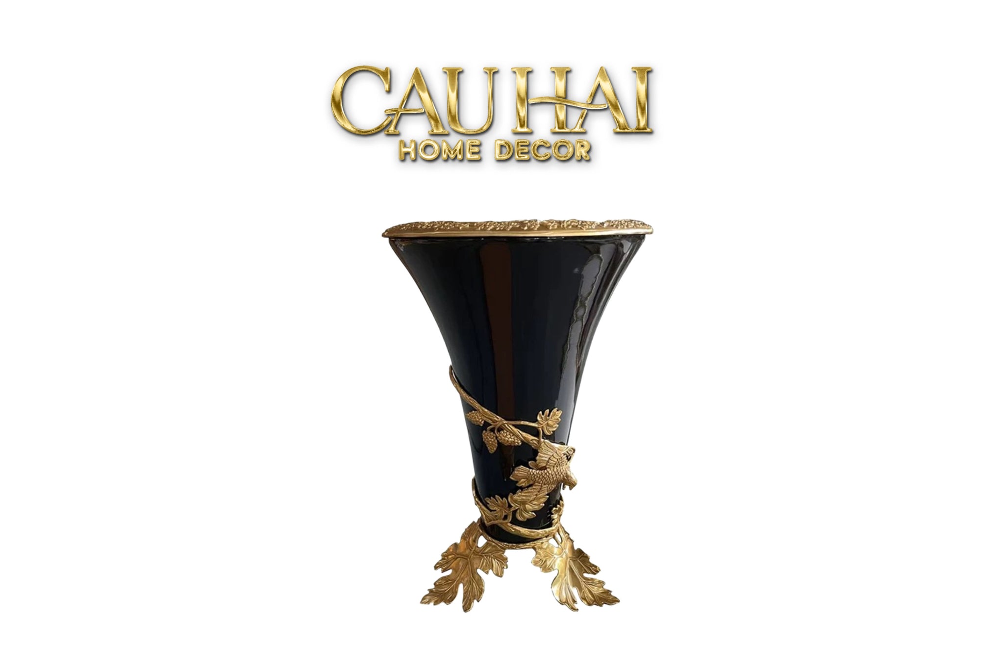 Maison Couture – Bình Hoa Sứ Đồng Imperium Empire Amphora Of Dionysus - Barocco Divine Vase H52-CẬU HAI HOME DECOR