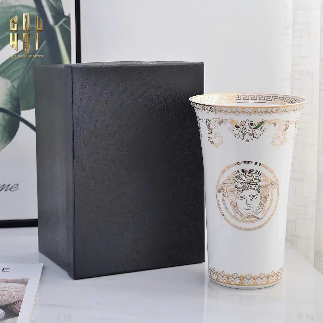 Maison Couture - Bình Hoa Sứ Tráng Men Cao Cấp V Class - Medusa Timeless Mythology 17x30.5-BÌNH HOA-CẬU HAI HOME DECOR