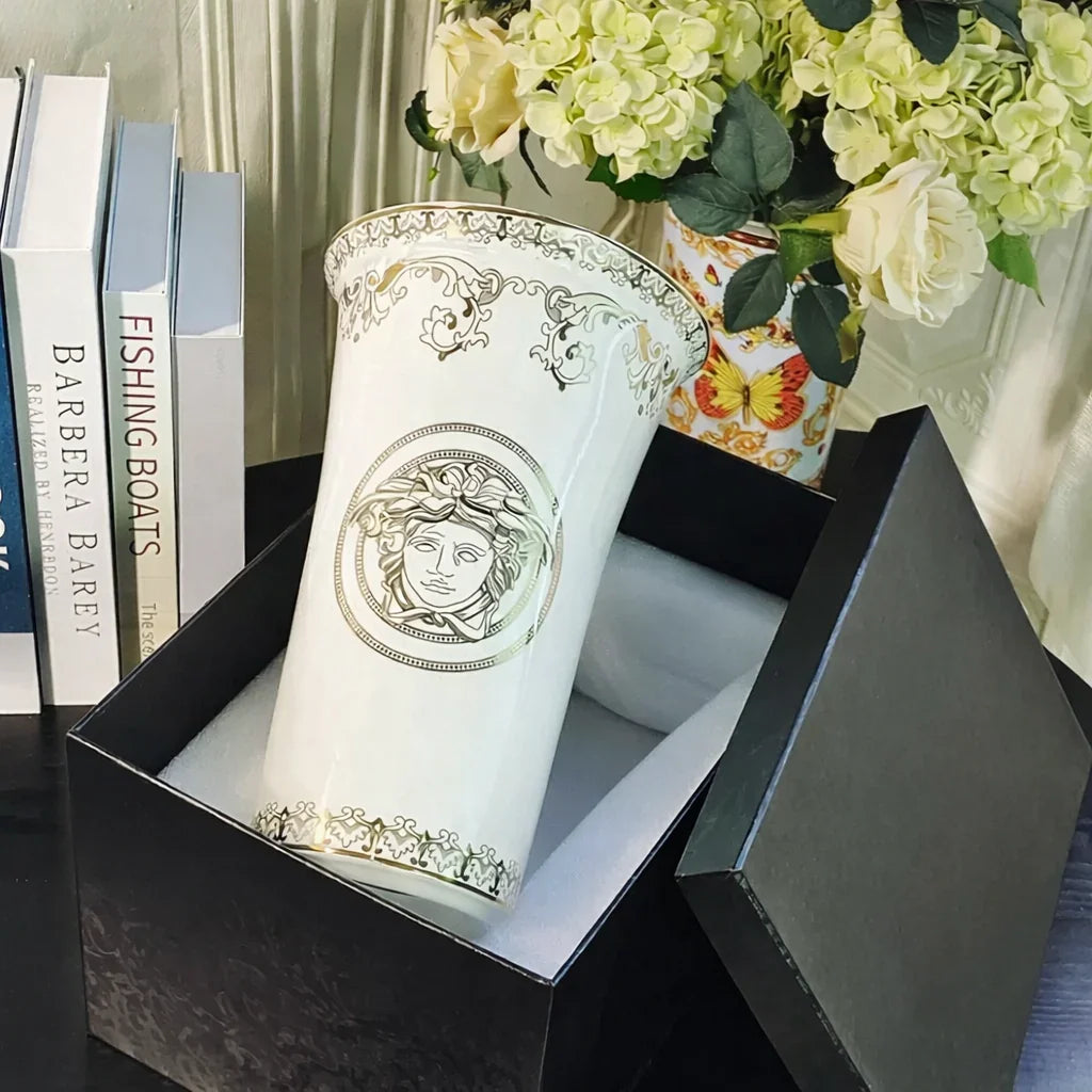 Maison Couture - Bình Hoa Sứ Tráng Men Cao Cấp V Class - Medusa Timeless Mythology 17x30.5-BÌNH HOA-CẬU HAI HOME DECOR