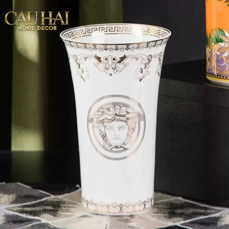 Maison Couture - Bình Hoa Sứ Tráng Men Cao Cấp V Class - Medusa Timeless Mythology 17x30.5-BÌNH HOA-CẬU HAI HOME DECOR
