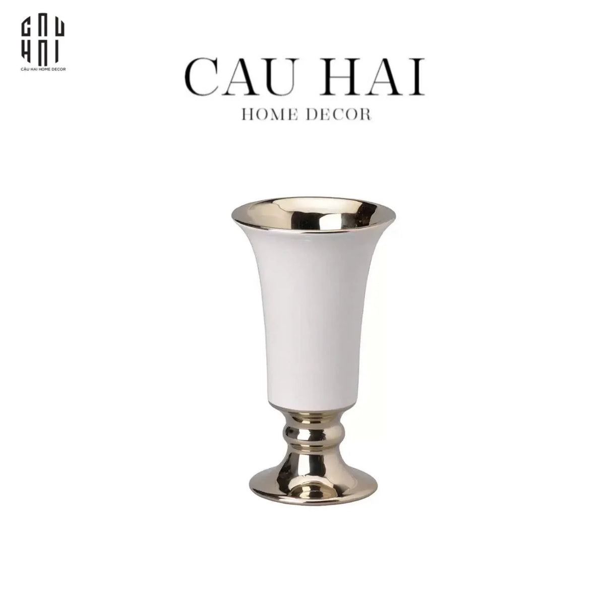 Maison Couture - Bình Hoa Sứ Trắng Venice AB House Manhattan Vibe 11x20-BÌNH HOA-CẬU HAI HOME DECOR