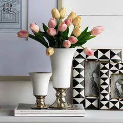 Maison Couture - Bình Hoa Sứ Trắng Venice AB House Manhattan Vibe 11x20-BÌNH HOA-CẬU HAI HOME DECOR