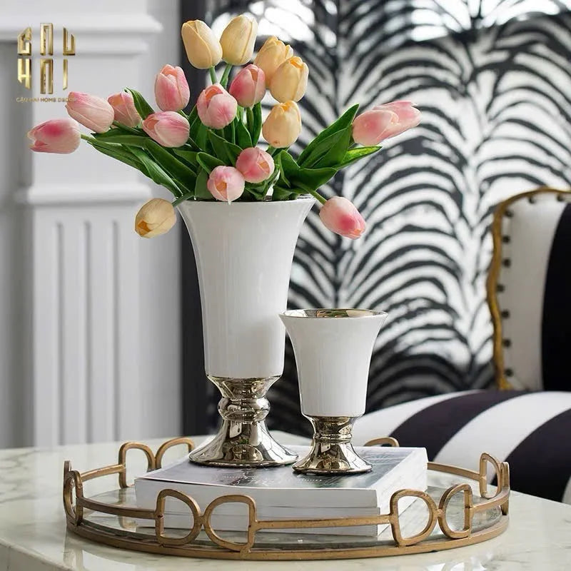Maison Couture - Bình Hoa Sứ Trắng Venice AB House Manhattan Vibe 11x20-BÌNH HOA-CẬU HAI HOME DECOR