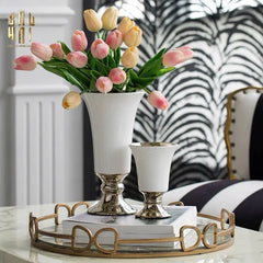 Maison Couture - Bình Hoa Sứ Trắng Venice AB House Manhattan Vibe 11x20-BÌNH HOA-CẬU HAI HOME DECOR