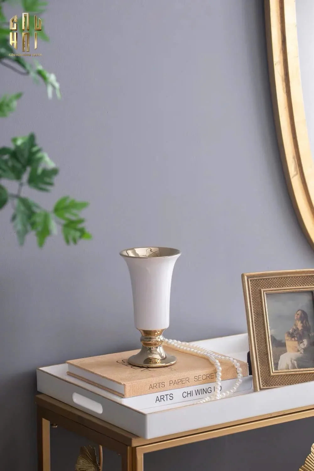 Maison Couture - Bình Hoa Sứ Trắng Venice AB House Manhattan Vibe 11x20-BÌNH HOA-CẬU HAI HOME DECOR
