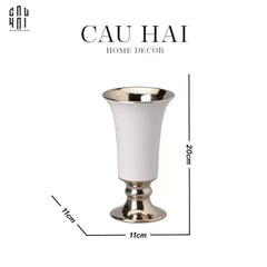 Maison Couture - Bình Hoa Sứ Trắng Venice AB House Manhattan Vibe 11x20-BÌNH HOA-CẬU HAI HOME DECOR