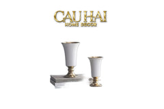 Maison Couture - Bình Hoa Sứ Trắng Venice AB House Manhattan Vibe 11x20-BÌNH HOA-CẬU HAI HOME DECOR