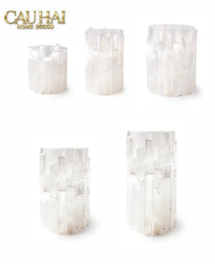 Maison Couture - Bình Hoa Thạch Anh Trắng Elite Quartz Allure Gemstone Vases H30-BÌNH HOA-CẬU HAI HOME DECOR