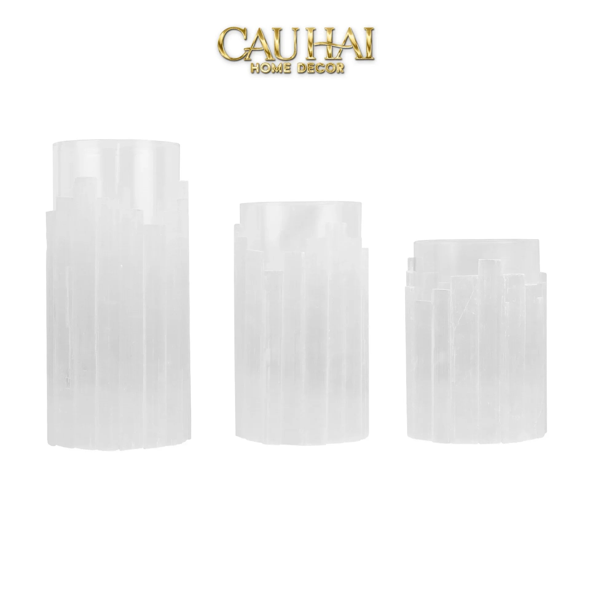 Maison Couture - Bình Hoa Thạch Anh Trắng Elite Quartz Allure Gemstone Vases H30-BÌNH HOA-CẬU HAI HOME DECOR