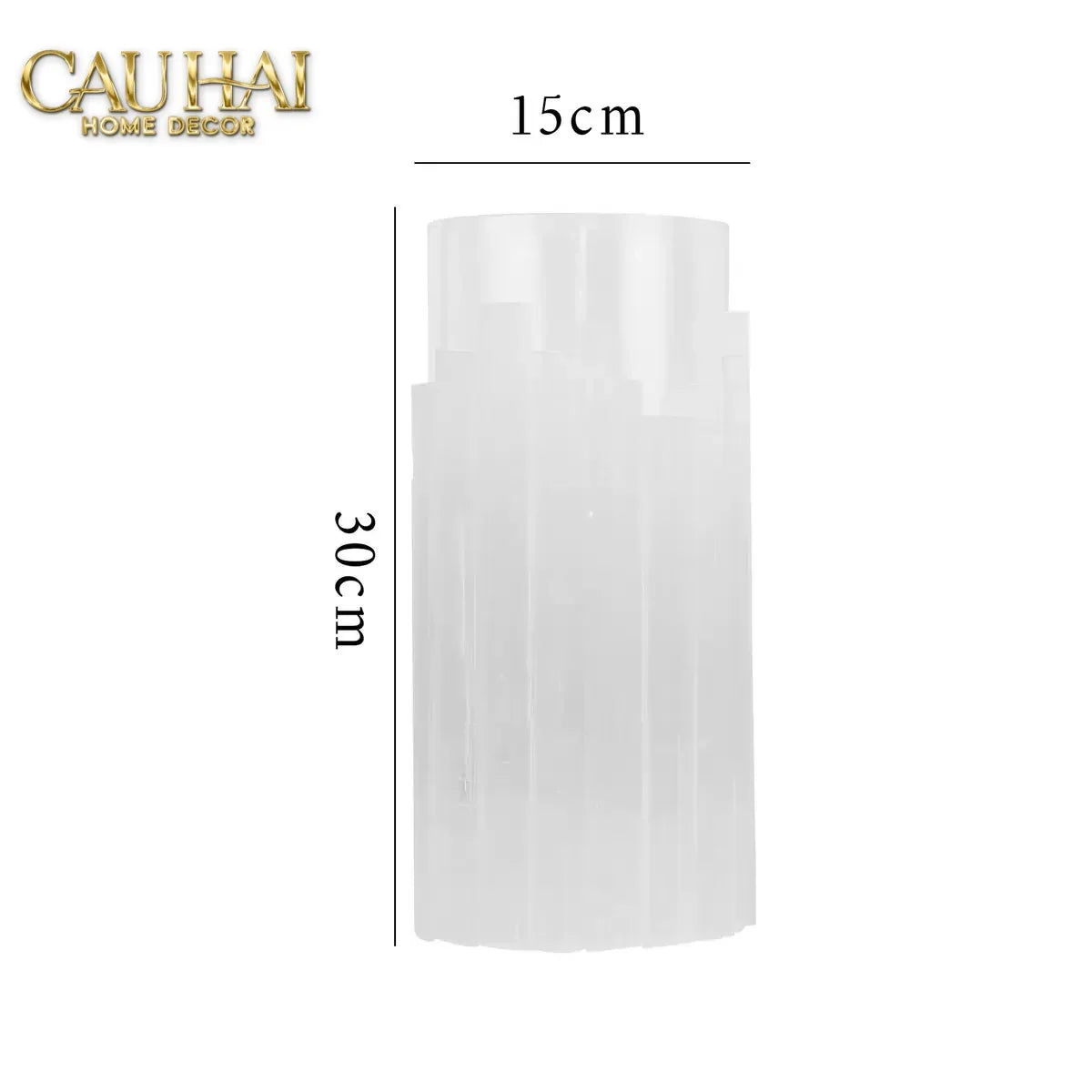 Maison Couture - Bình Hoa Thạch Anh Trắng Elite Quartz Allure Gemstone Vases H30-BÌNH HOA-CẬU HAI HOME DECOR