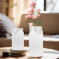 Maison Couture - Bình Hoa Thạch Anh Trắng Elite Quartz Allure Gemstone Vases H30-BÌNH HOA-CẬU HAI HOME DECOR