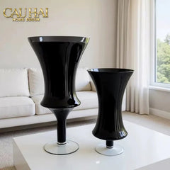 Maison Couture - Bình Hoa Thuỷ Tinh Colonne Noire Lacquered Glaze Vases-BÌNH HOA-CẬU HAI HOME DECOR